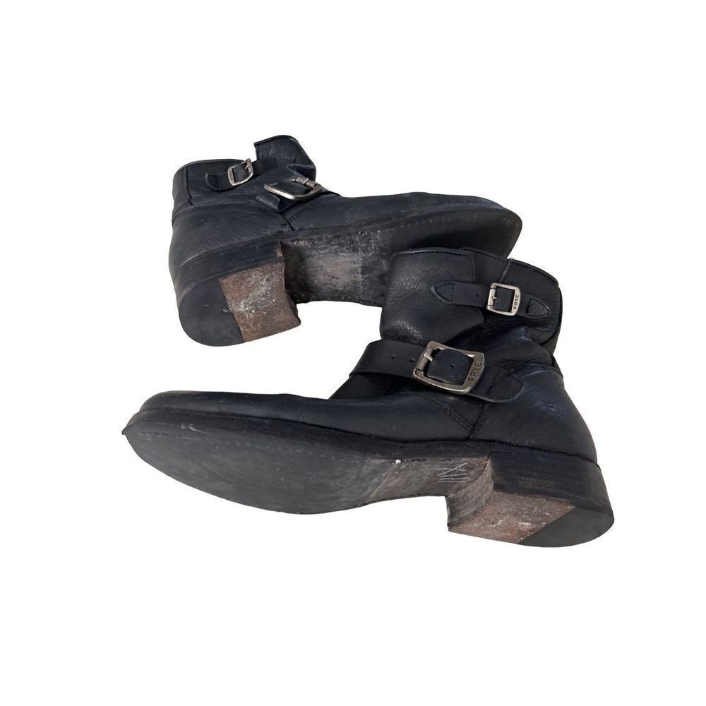 FRYE BROWN LEATHER Ankle Motorcycle Boots Women's Size 10 - Picture 7 of 9